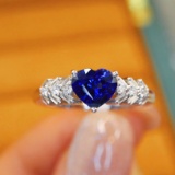 14k Gold 1.20 Ctw Natural Sapphire & Diamond Ring