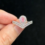 14k Gold 0.12 Ct Natural Pink Diamond & Diamond Ring