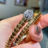 14k Gold 0.65 Ct Natural H Diamond Bangle