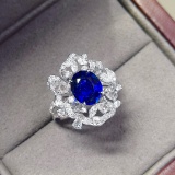 14k Gold 2.73 Ctw Natural Sapphire & Diamond Ring