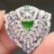 14k Gold 0.85 Ct Natural Emerald & Diamond Cufflink