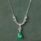 14k Gold 0.86 Ctw Natural Emerald & Diamond Necklace