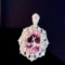 14k Gold 3.07 Ctw Natural Morganite & Diamond Pendant( Without Chain )