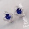 14k Gold 1.88 Ctw Natural Sapphire & Diamond Earrings