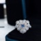 14k Gold 1.26 Ctw Natural Blue Diamond & Diamond Ring