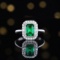 14k Gold 1.51 Ctw Vivid Green Natural Emerald & Diamond Ring/pendant( Without Chain )