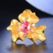 14k Gold 1.73 Ctw Natural Padparadscha Sapphire & Diamond Ring