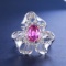 14k Gold 2.51 Ctw Natural Padparadscha Sapphire & Diamond Ring