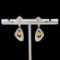 14k Gold 0.90 Ctw Natural Yellow Diamond & Diamond Earrings