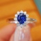 14k Gold 1.28 Ctw Natural Sapphire & Diamond Ring