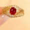 14k Gold 1.41 Ctw Natural Ruby & Diamond Ring