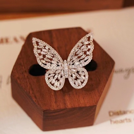 14k Gold 1.2 Ct Natural H Diamond & Butterfly Ring