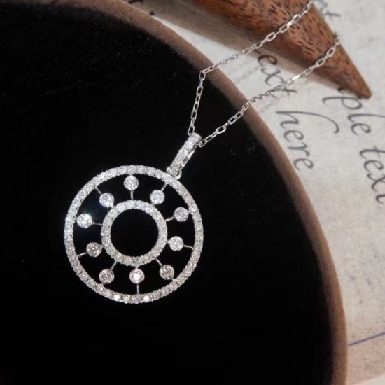 14k Gold 0.54 Ct Natural H Diamond Pendant( Without Chain )