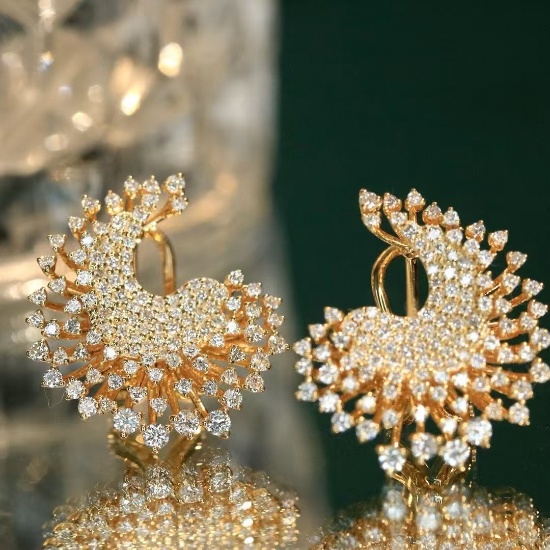 14k Gold 1.2 Ct Natural H Diamond Earrings