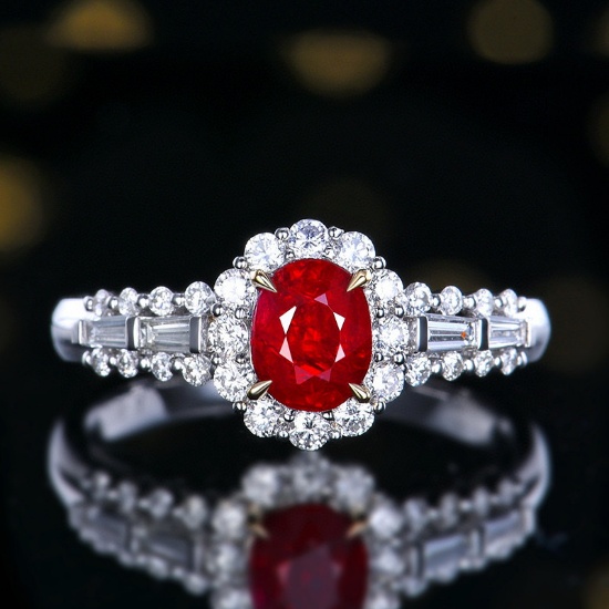14k Gold 1.54 Ctw Natural Ruby & Diamond Ring