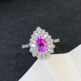 14k Gold 1.84 Ctw Natural Sapphire & Diamond Ring/pendant( Without Chain )