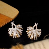 14k Gold 0.52 Ct Natural H Diamond Earrings