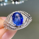 14k Gold 2.65 Ct Natural Sapphire & Diamond Ring