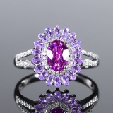 14k Gold 1.94 Ctw Natural Sapphire & Diamond Ring