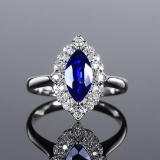 14k Gold 1.75 Ctw Natural Sapphire & Diamond Ring
