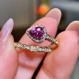 14k Gold 1.03 Ctw Natural Sapphire & Diamond Ring