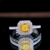 14k Gold 0.45 Ct Natural Color Diamond Ring