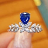 14k Gold 0.76 Ctw Natural Sapphire & Diamond Ring