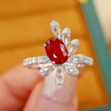 14k Gold 1.52 Ctw Natural Ruby & Diamond Ring