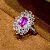 14k Gold 1.2 Ct Natural Sapphire & Diamond & Sapphire Ring