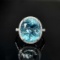 14k Gold 7.86 Ctw Natural Aquamarine & Diamond Ring