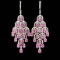 14k Gold 8.83 Ctw Natural Padparadscha Sapphire & Diamond Earrings