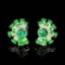 14k Gold 0.64 Ct Natural Emerald & Diamond Earrings