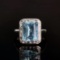 14k Gold 4.30 Ctw Natural Aquamarine & Diamond Ring