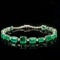 14k Gold 10.5 Ct Natural Emerald & Diamond Bracelet