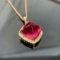 14k Gold 11.13 Ctw Natural Tourmaline & Diamond Pendant( Without Chain )