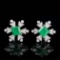 14k Gold 1.11 Ctw Natural Emerald & Diamond Earrings