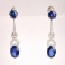 14k Gold 1.88 Ct Natural Sapphire & Diamond Earrings