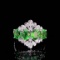 14k Gold 3.32 Ctw Natural Tsavorite & Diamond Ring