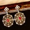 14k Gold 1.07 Ctw Natural Ruby & Diamond Earrings