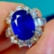 14k Gold 5.8 Ctw Natural Sapphire & Diamond Ring