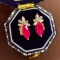 14k Gold 1.5 Ct Natural Ruby & Diamond Earrings