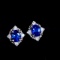 14k Gold 1.26 Ctw Natural Sapphire & Diamond Earrings