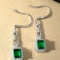 14k Gold 1.63 Ctw Natural Emerald & Diamond Earrings