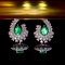 14k Gold 1.05 Ctw Natural Emerald & Diamond Earrings