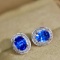 14k Gold 1.91 Ctw Natural Sapphire & Diamond Earrings