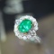 14k Gold 1.52 Ctw Natural Emerald & Diamond Ring
