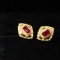 14k Gold 0.50 Ctw Natural Ruby & Diamond Earrings