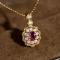 14k Gold 0.54 Ctw Natural Ruby & Diamond Pendant( Without Chain )