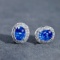 14k Gold 1.91 Ctw Natural Sapphire & Diamond Earrings