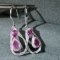 14k Gold 2.30 Ctw Natural Padparadscha Sapphire & Diamond Earrings
